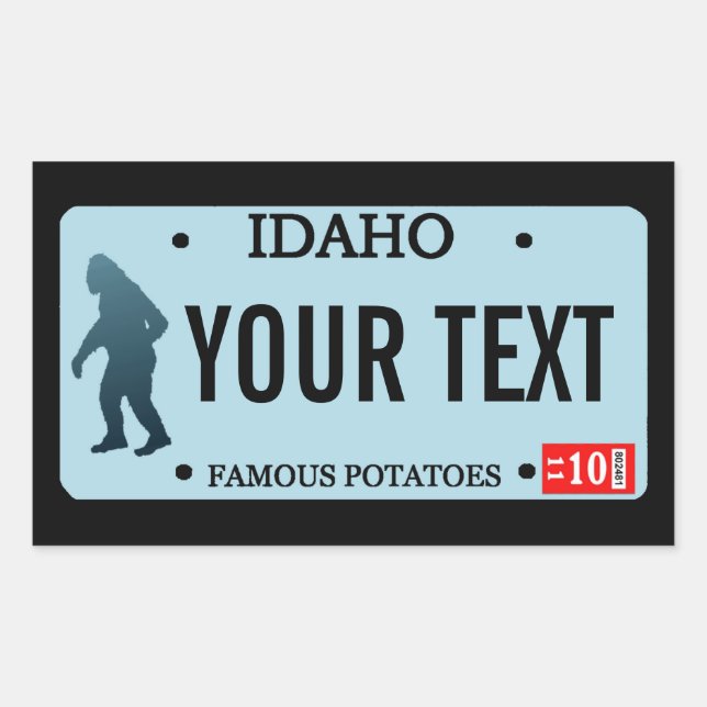 Idaho Sasquatch License Plate Rectangular Sticker (Front)