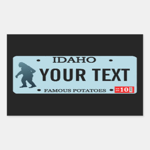 Idaho Sasquatch License Plate Rectangular Sticker