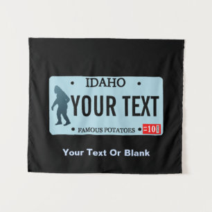 Idaho Sasquatch License Plate Tapestry