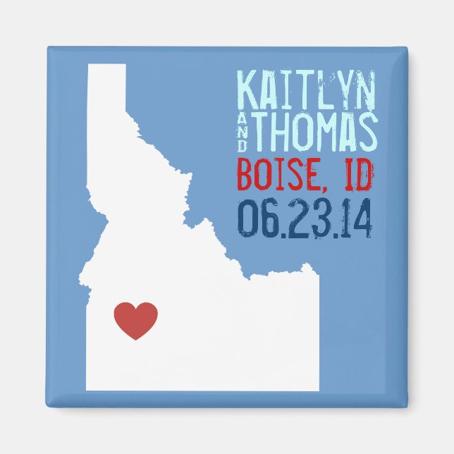 Idaho Save the Date - Customisable City Magnet (Front)