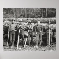 Idaho Sawmill Workers, 1939. Vintage Photo