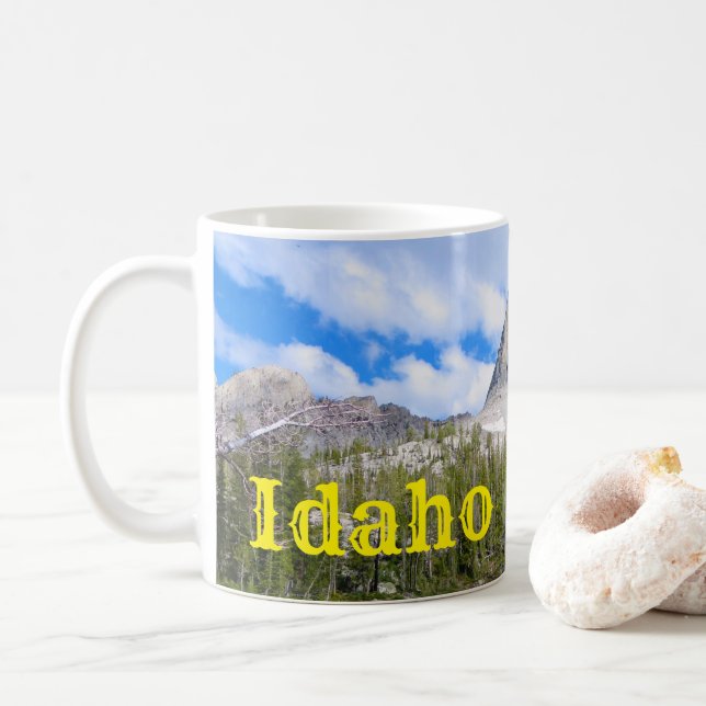 Idaho Scenic Mountain Coffee Cup Mug Gift (With Donut)