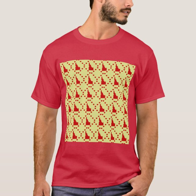 Idaho Seamless Heart Pattern T-Shirt (Front)