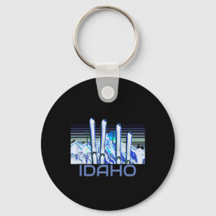 Idaho Ski Accessories Retro Idaho Skiing Key Ring