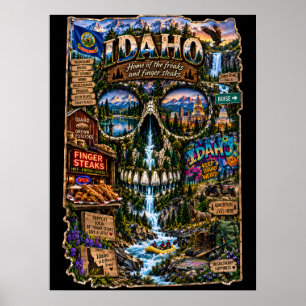 Idaho Skull Art Print   State of Mind