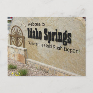 Idaho Springs, Colorado Welcome Sign Postcard