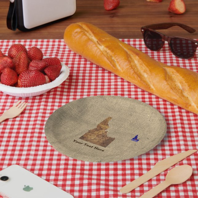 Idaho Spud Map Paper Plate (Picnic)