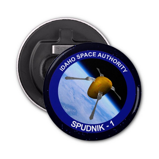 Idaho Spudnik Satellite Mission Patch Bottle Opener (Front)