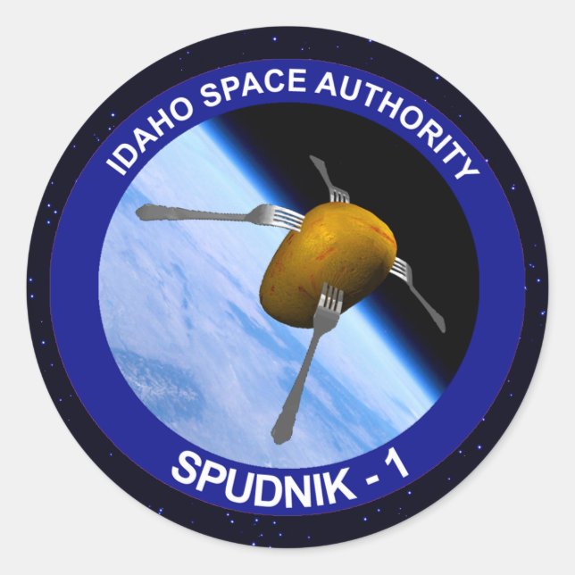 Idaho Spudnik Satellite Mission Patch Classic Round Sticker (Front)