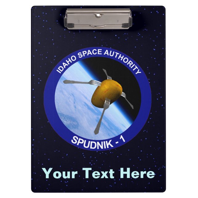 Idaho Spudnik Satellite Mission Patch Clipboard (Front)