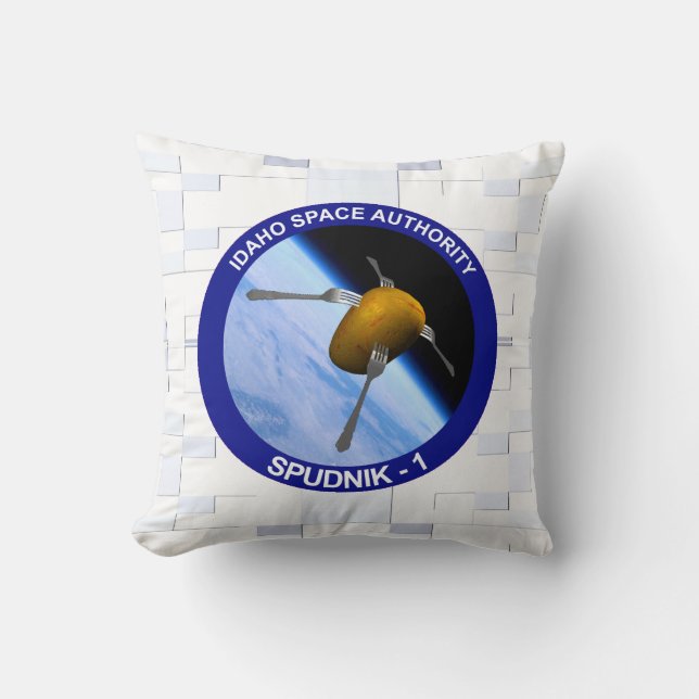 Idaho Spudnik Satellite Mission Patch Cushion (Front)