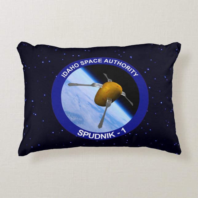 Idaho Spudnik Satellite Mission Patch Decorative Cushion (Front)