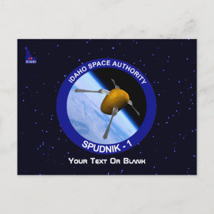 Idaho Spudnik Satellite Mission Patch Postcard