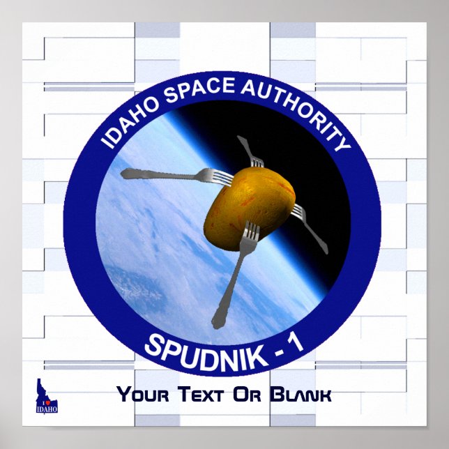 Idaho Spudnik Satellite Mission Patch Poster (Front)