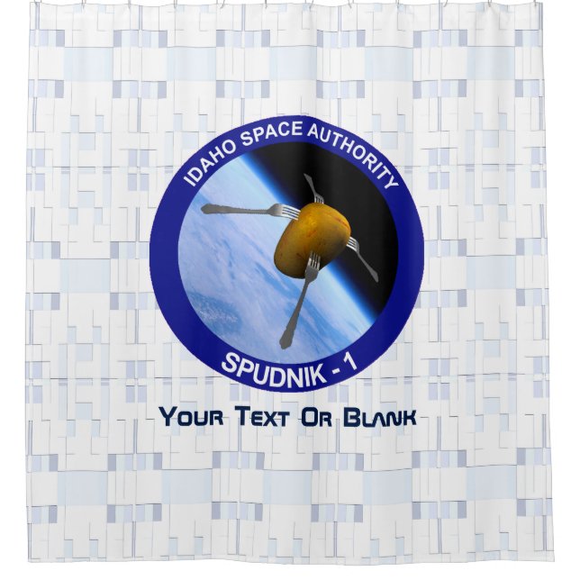 Idaho Spudnik Satellite Mission Patch Shower Curtain (Front)