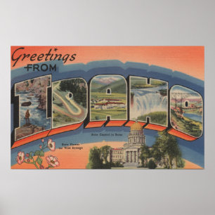 Idaho (State Capital/Flower) - Large Letter Poster
