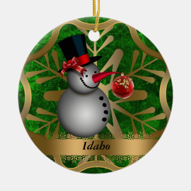 Idaho State Christmas Ornament (Front)