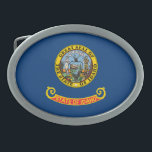 Idaho State Flag Belt Buckle<br><div class="desc">Patriotic Idaho state flag.</div>