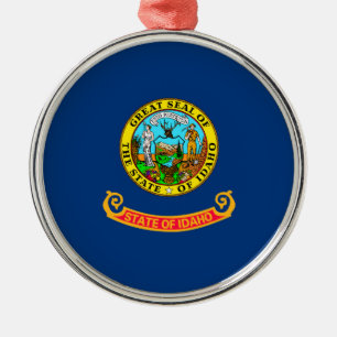 Idaho State Flag Design Decor Metal Tree Decoration