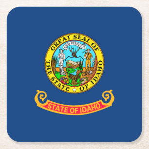 Idaho State Flag Design Square Paper Coaster