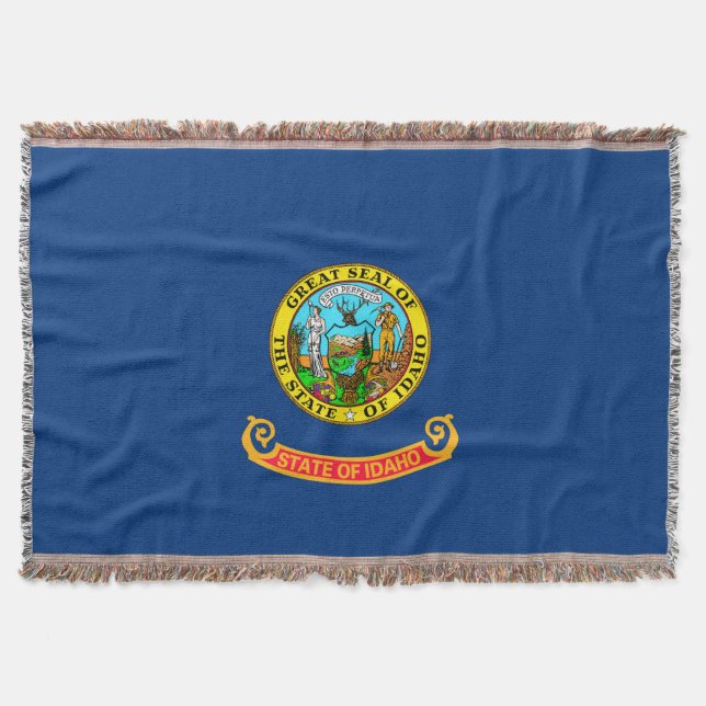 Idaho State Flag Design Throw Blanket (Front)
