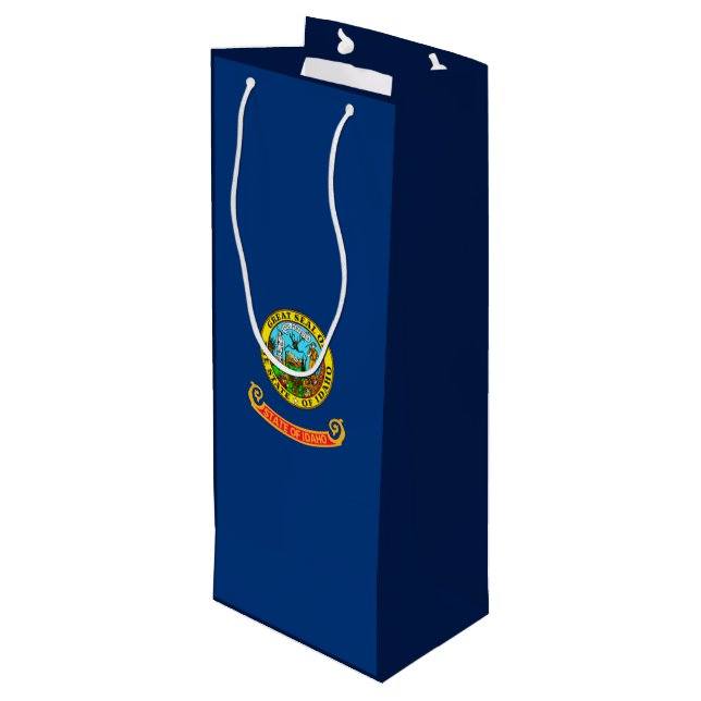 Idaho State Flag Design Wine Gift Bag (Back Angled)