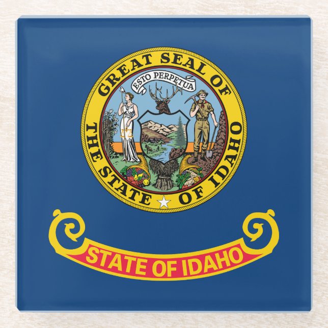 Idaho State Flag Glass Coaster (Front)
