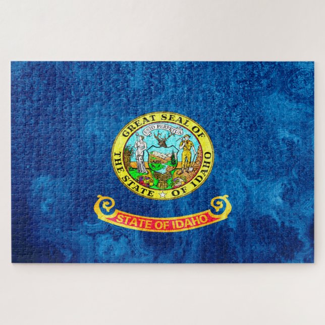 Idaho State Flag Grunge Jigsaw Puzzle (Horizontal)