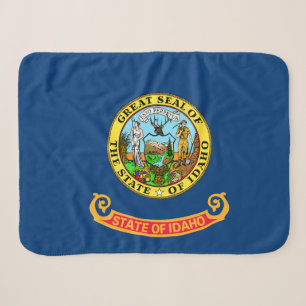 Idaho State Flag Print Patriotic Sherpa Blanket