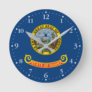 Idaho State Flag Round Clock