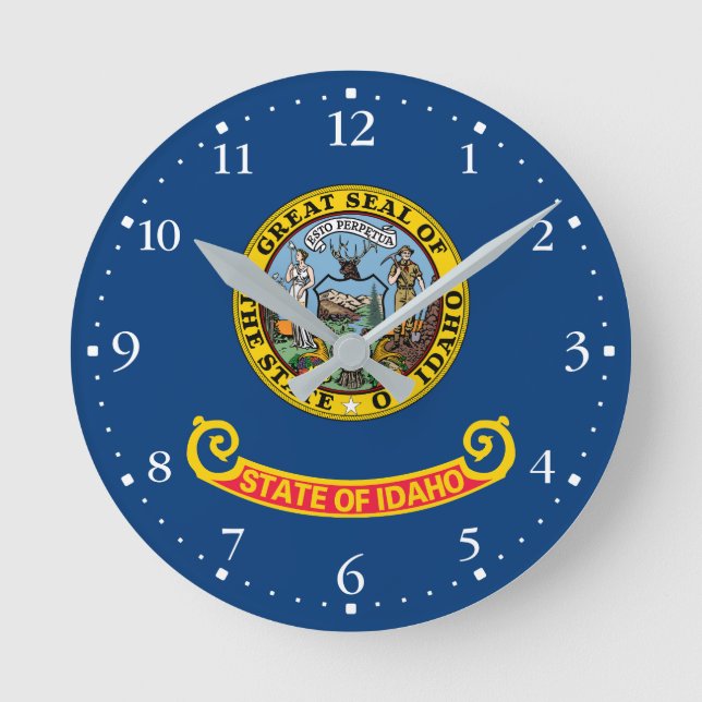 Idaho State Flag Round Clock (Front)