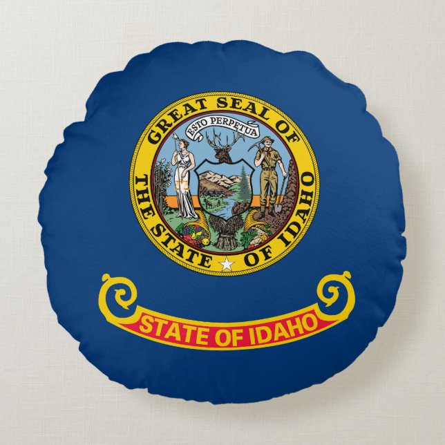 Idaho State Flag Round Cushion (Front)