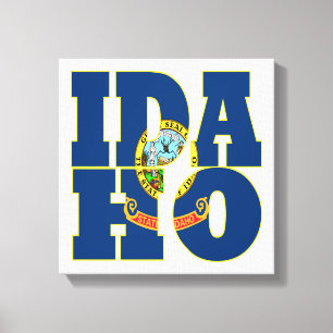 Idaho state flag text canvas print