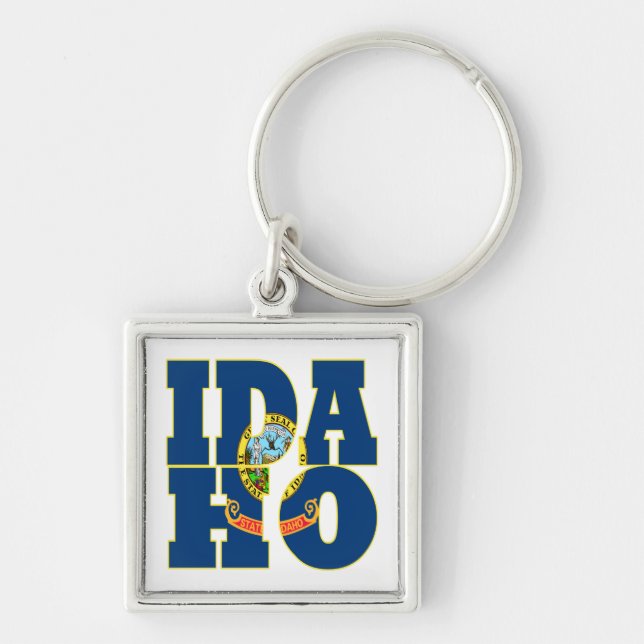Idaho state flag text key ring (Front)