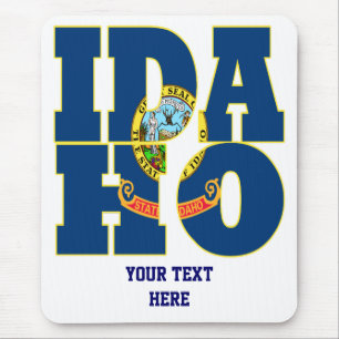 Idaho state flag text mouse mat