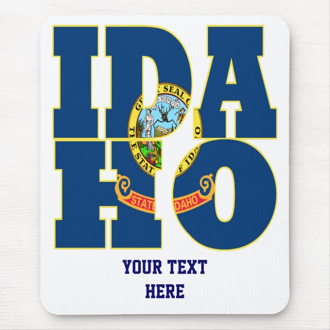 Idaho state flag text mouse mat (Front)
