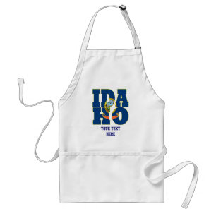 Idaho state flag text standard apron