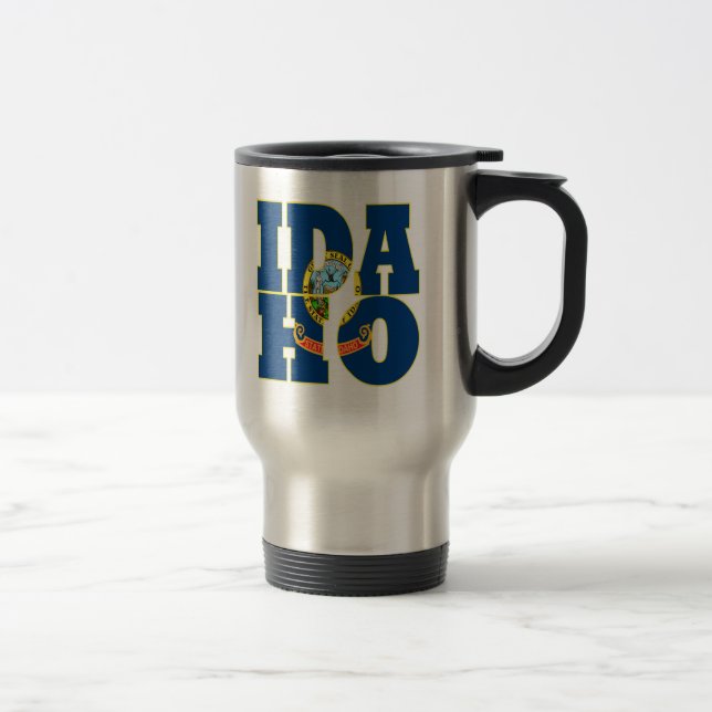 Idaho state flag text travel mug (Right)
