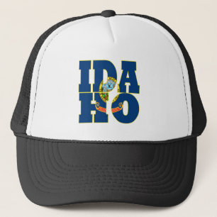 Idaho state flag text trucker hat