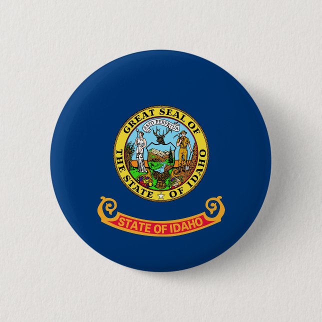 idaho state flag united america republic symbol 6 cm round badge (Front)