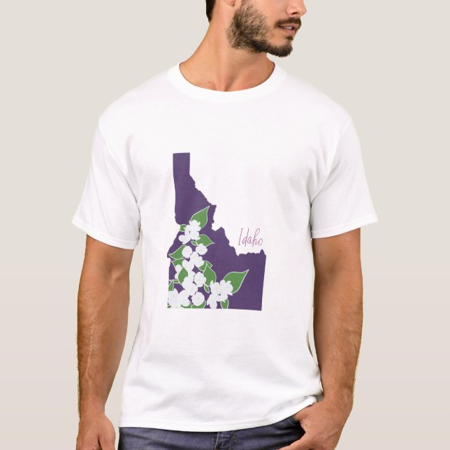 Idaho State Flower Silhouette floral T-Shirt (Front)