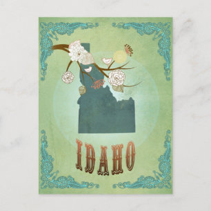 Idaho State Map – Green Postcard