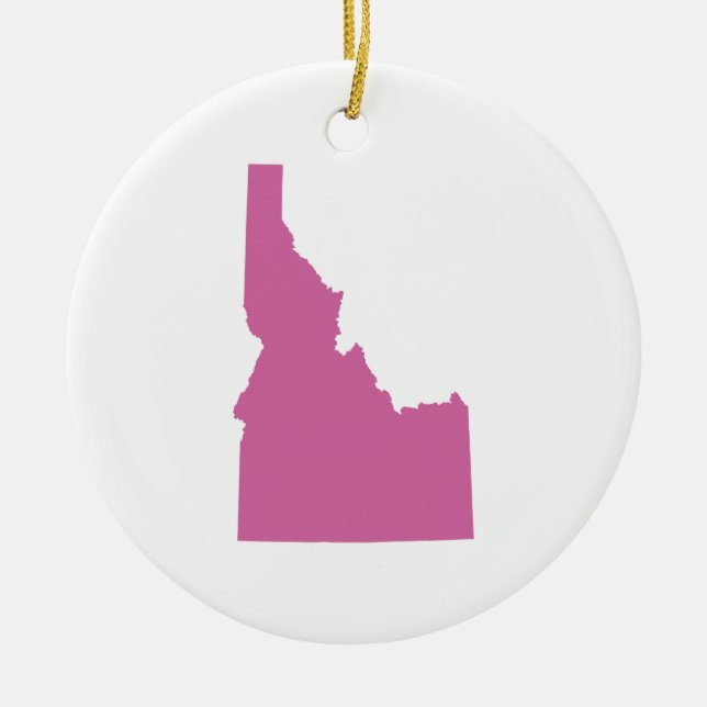 Idaho State Outline Ceramic Tree Decoration (Front)