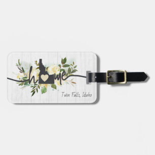 Idaho State Personalised Your Home City Rustic Luggage Tag