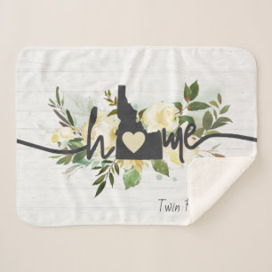 Idaho State Personalised Your Home City Rustic Sherpa Blanket