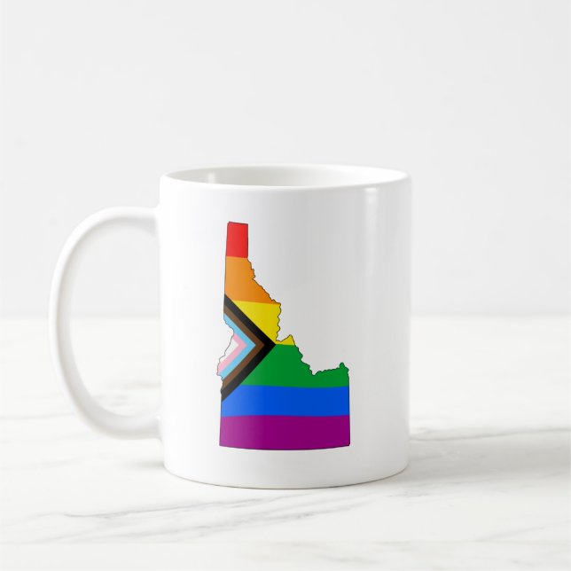 Idaho State Pride LGBTQ Progress Pride Coffee Mug (Left)