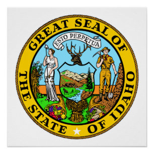 Idaho state seal america republic symbol flag poster