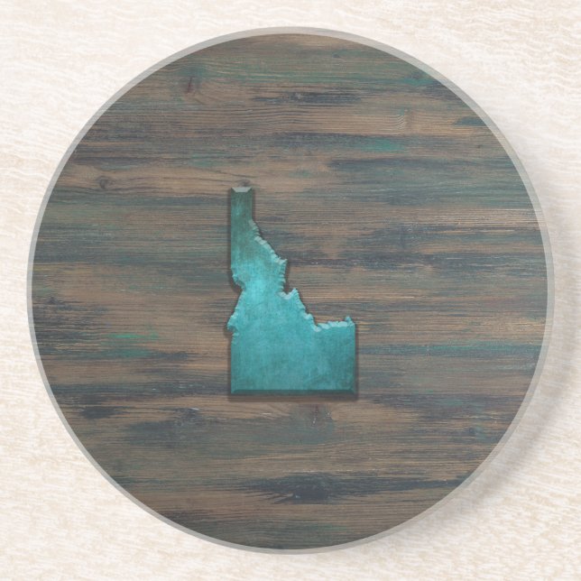 Idaho State Shape Teal Coaster (Front)