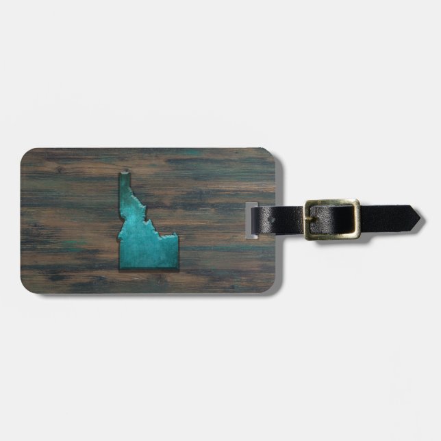 Idaho State Shape Teal Luggage Tag (Front Horizontal)