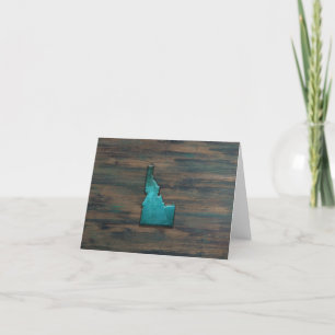 Idaho State Shape Teal Thank You Card